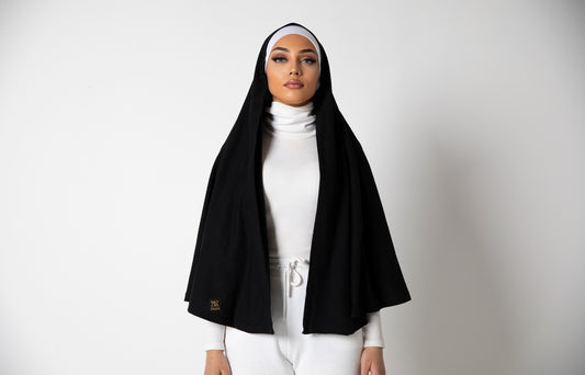 Plain DuDi Hijab - Black