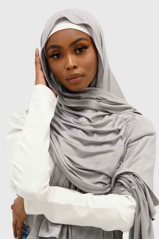 Jersey Plain Hijab-Gray