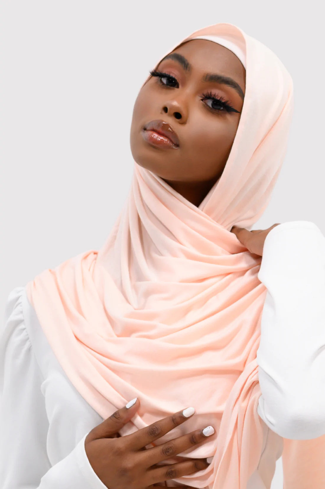 Jersey Plain Hijab-Apricots