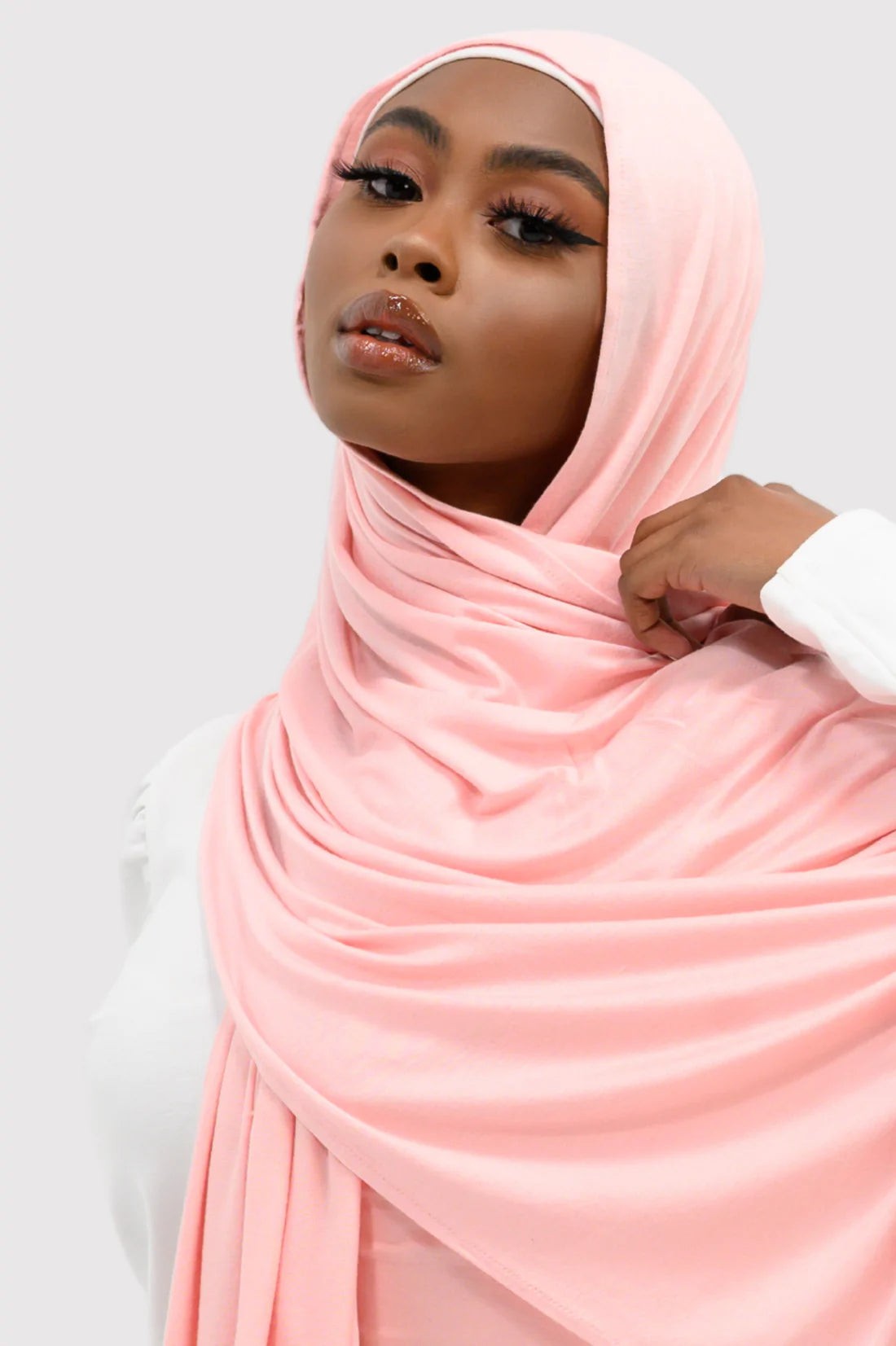 Jersey Plain Hijab-Rose