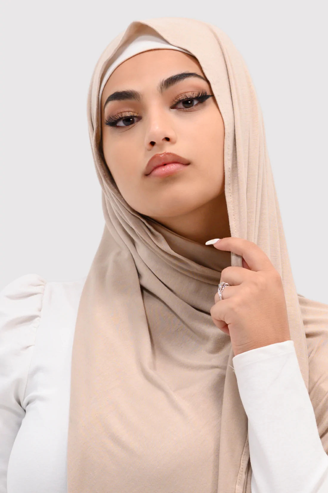 Jersey Plain Hijab-Beige