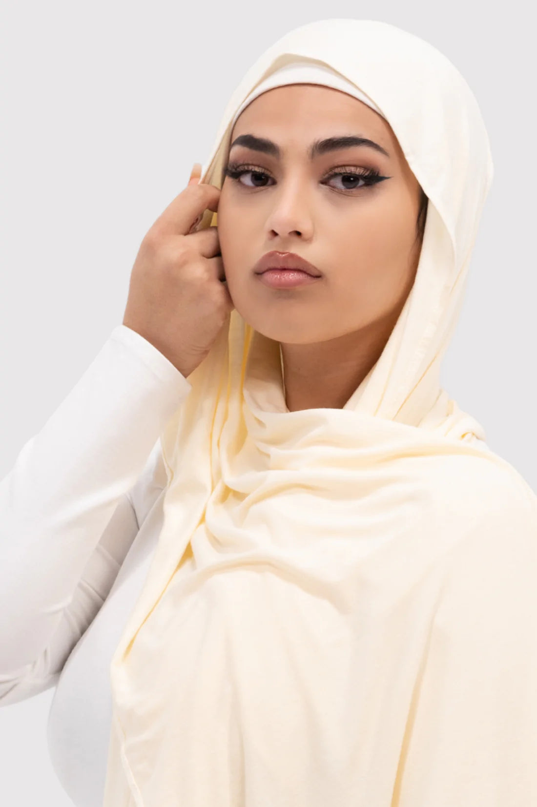 Jersey Plain Hijab-Cream