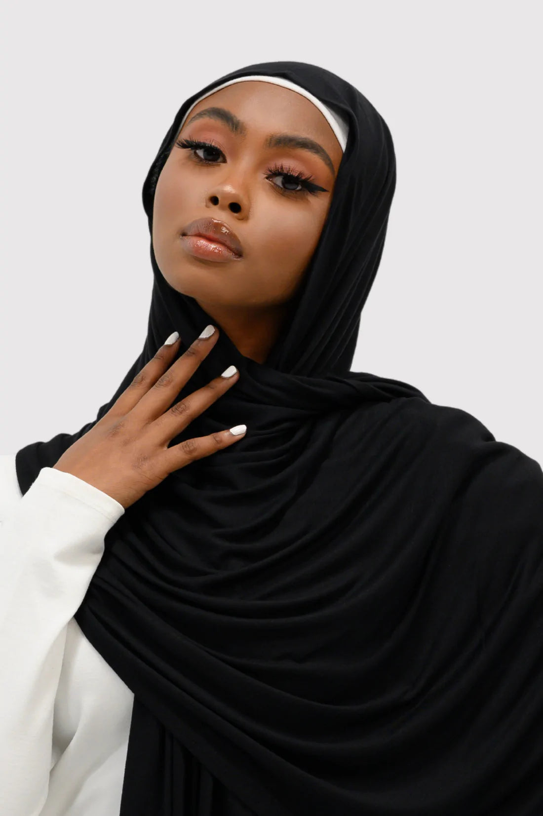 Jersey Plain Hijab - Black