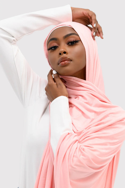 Jersey Plain Hijab-Rose