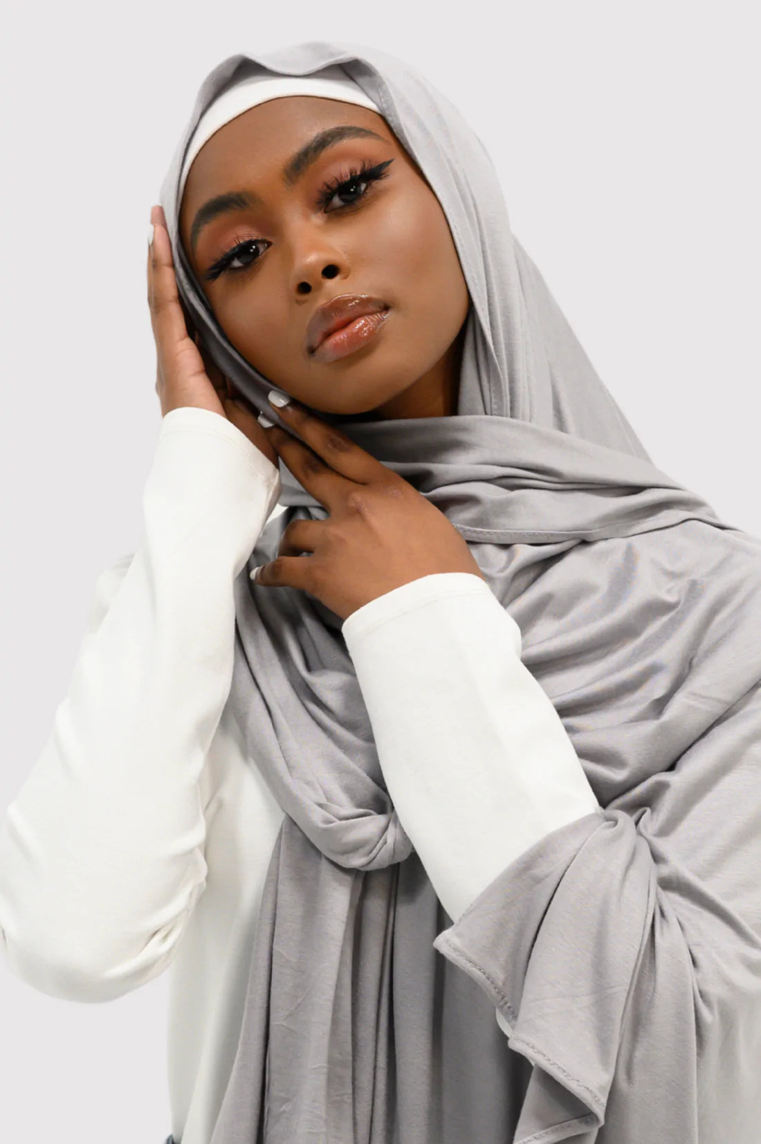 Jersey Plain Hijab-Gray