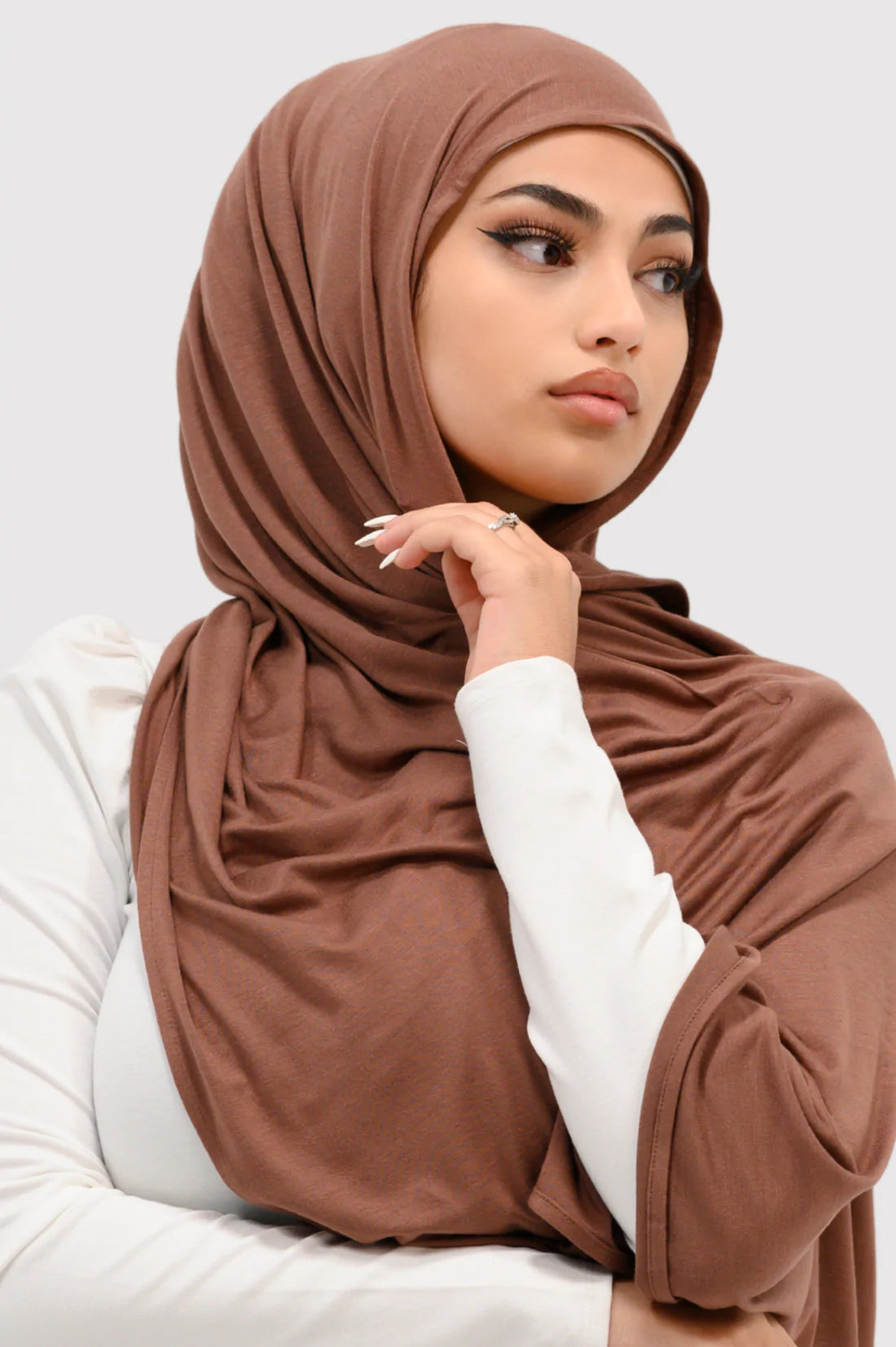 Jersey Plain Hijab- Light Brown