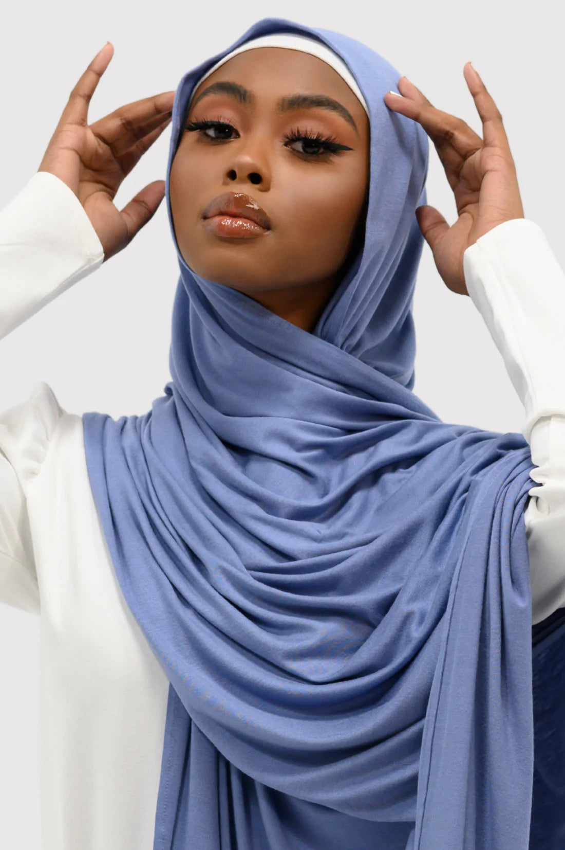 Jersey Plain Hijab-Marine blue