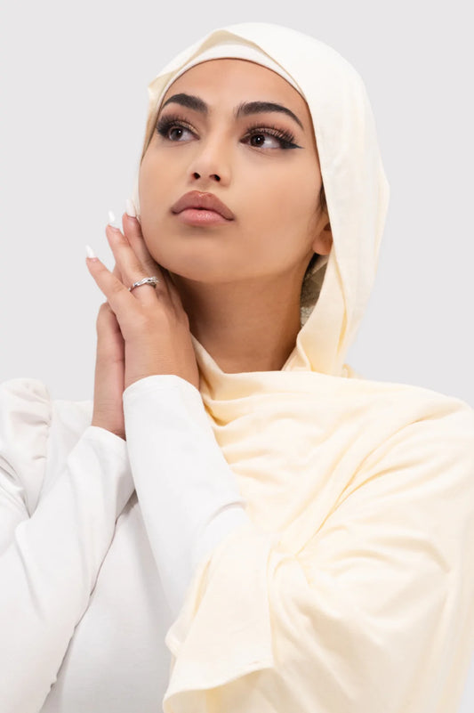 Jersey Plain Hijab-Cream