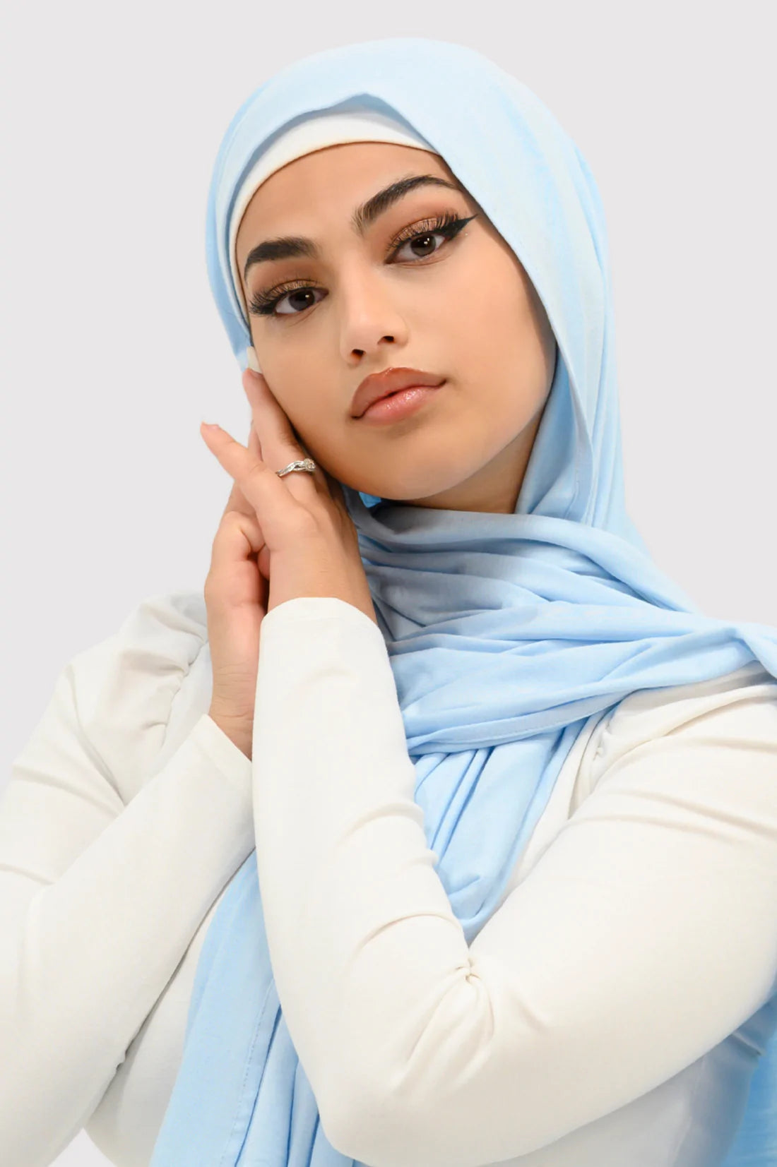 Jersey Plain Hijab-Light Blue