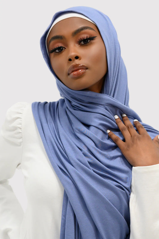 Jersey Plain Hijab-Marine blue